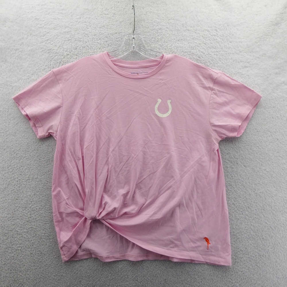 Margaritaville Shirt Women Medium Indianapolis Colts Pink Knot Front Vintage Y2K